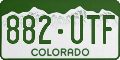 CO license plate 882UTF