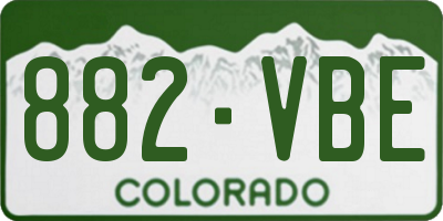 CO license plate 882VBE