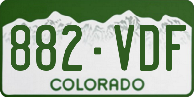 CO license plate 882VDF