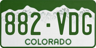 CO license plate 882VDG