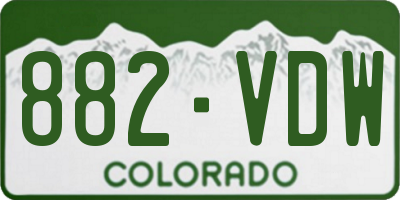 CO license plate 882VDW
