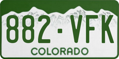 CO license plate 882VFK