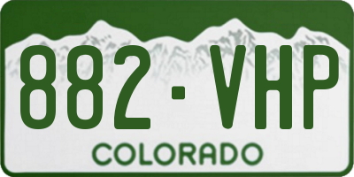 CO license plate 882VHP