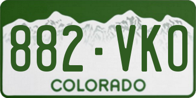 CO license plate 882VKO