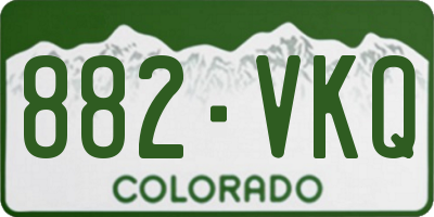 CO license plate 882VKQ