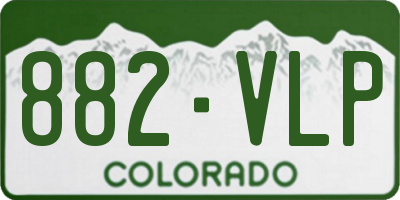 CO license plate 882VLP