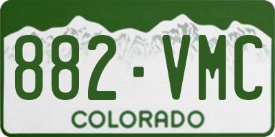 CO license plate 882VMC