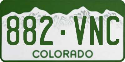CO license plate 882VNC