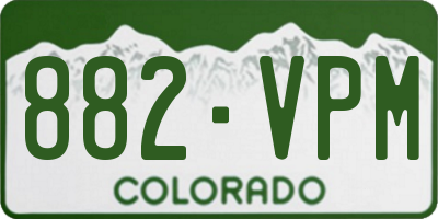 CO license plate 882VPM