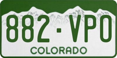 CO license plate 882VPO
