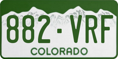 CO license plate 882VRF