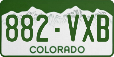 CO license plate 882VXB
