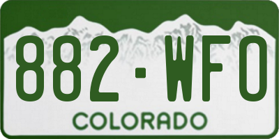 CO license plate 882WFO