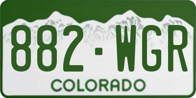 CO license plate 882WGR