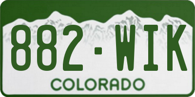 CO license plate 882WIK