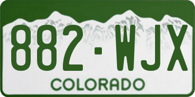 CO license plate 882WJX