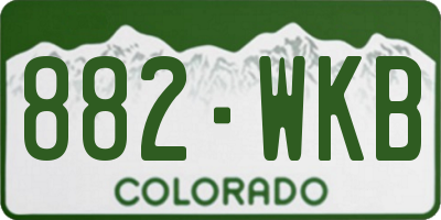 CO license plate 882WKB