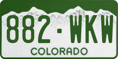 CO license plate 882WKW
