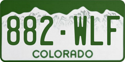 CO license plate 882WLF