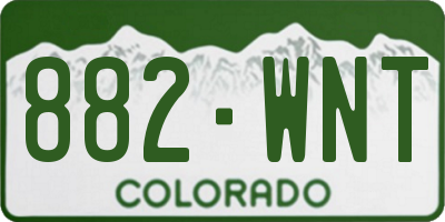CO license plate 882WNT