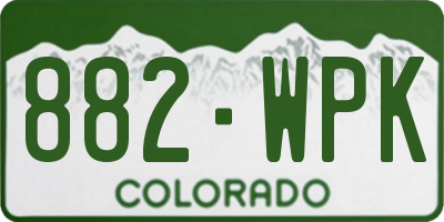 CO license plate 882WPK