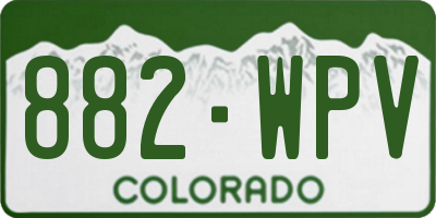 CO license plate 882WPV