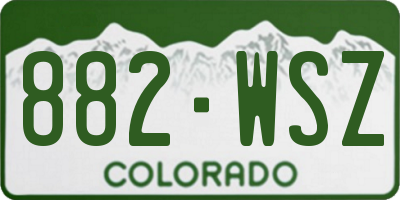 CO license plate 882WSZ