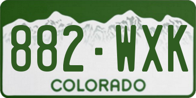 CO license plate 882WXK