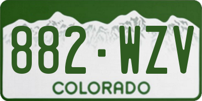 CO license plate 882WZV