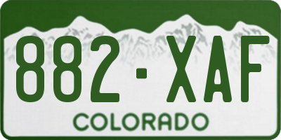 CO license plate 882XAF