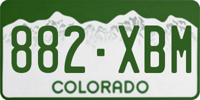 CO license plate 882XBM