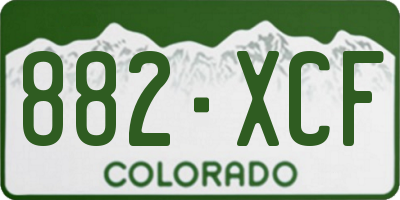 CO license plate 882XCF