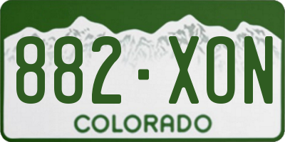 CO license plate 882XON