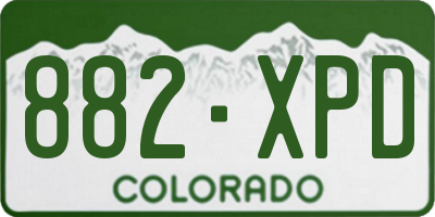 CO license plate 882XPD