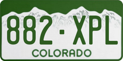 CO license plate 882XPL