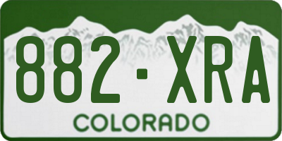 CO license plate 882XRA