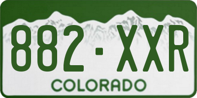 CO license plate 882XXR