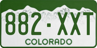 CO license plate 882XXT