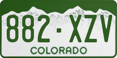 CO license plate 882XZV