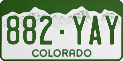 CO license plate 882YAY