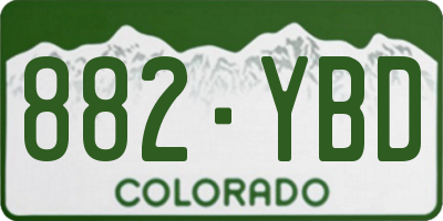 CO license plate 882YBD