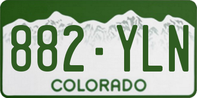 CO license plate 882YLN