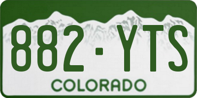 CO license plate 882YTS