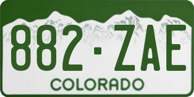 CO license plate 882ZAE