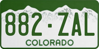 CO license plate 882ZAL
