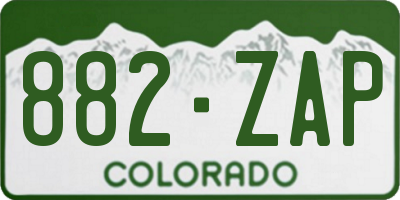 CO license plate 882ZAP