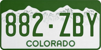CO license plate 882ZBY