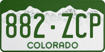 CO license plate 882ZCP