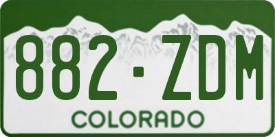 CO license plate 882ZDM