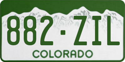 CO license plate 882ZIL